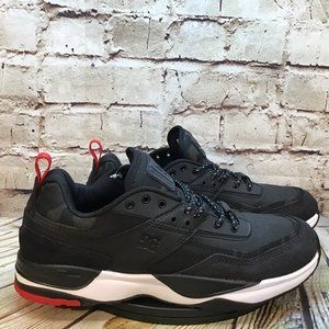 DC Shoe Company Men's Leather Black Camo Accent Low Skate Shoes Sneakers